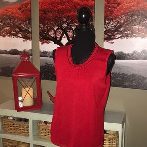 🌟Choices Red tank beaded sweater top size-L